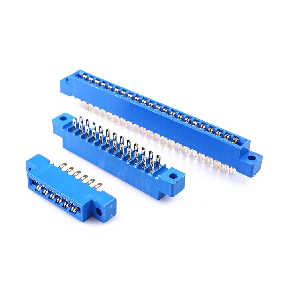 tipo Conector da Solda do Fio do Entalhe da Placa do Dedo do Ouro do Pwb Flange 805 Passo de 3.96 mm 12 16 20 24 30 36 44 56 72 Pin 10 Peças