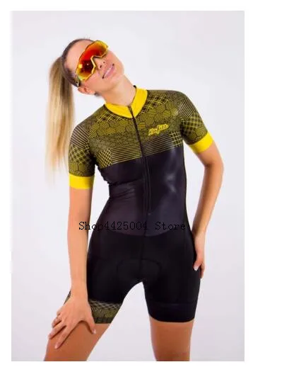 Розовый Kafitt Pro Team триатлон костюм женский Велоспорт Джерси Skinsuit комбинезон Майо Велоспорт Ropa ciclismo набор гелевая подкладка - Цвет: as picture