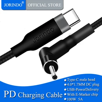 

JORINDO Type-C male plug to DC4.0*1.7MM male plug Fast charging 100W power adapter charging line for Lenovo notebook