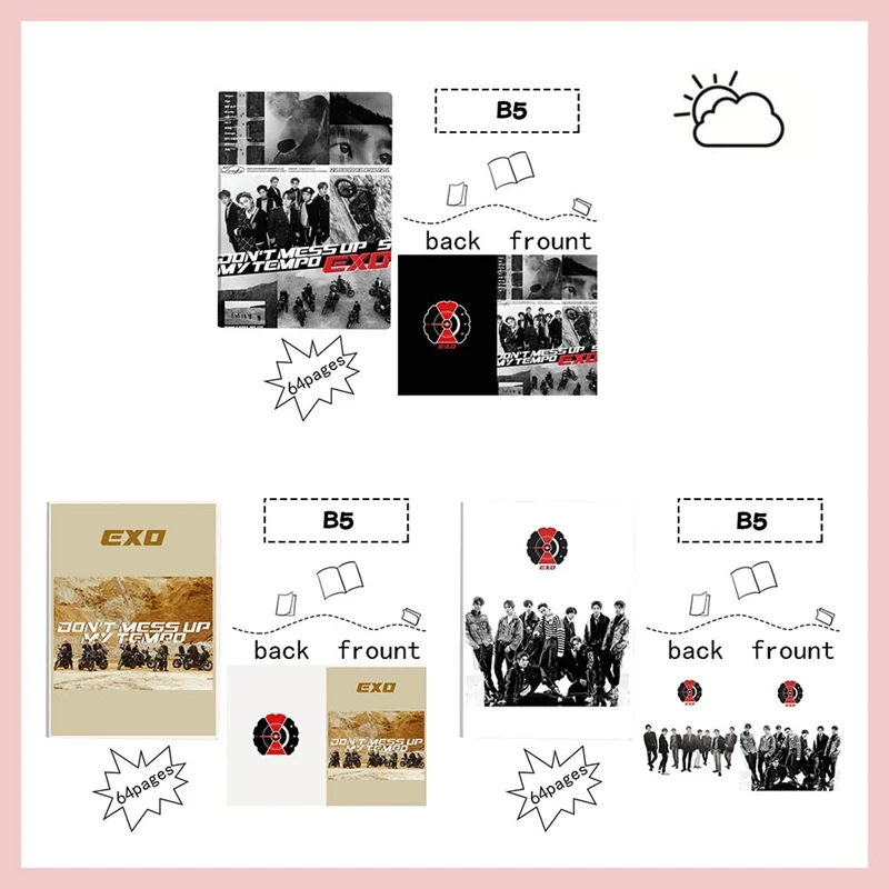 Kpop Home EXO Universe зимний альбом в том же стиле водонепроницаемый ноутбук удобный Jotter Pocketbook