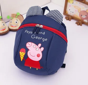 

Original Peppa Pig Kindergarten Small Class Men and Children's School Bags Baby Cute Anti-Lost Backpack