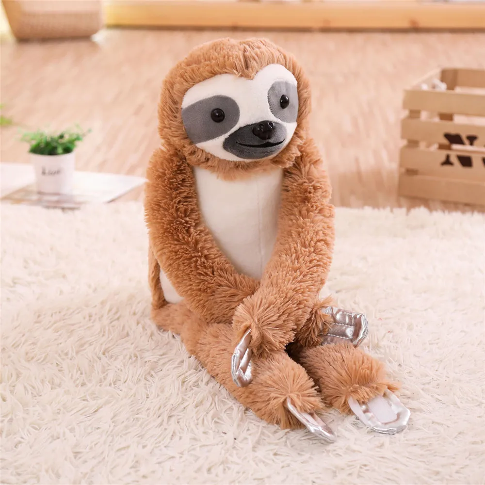 75 см имитация Ленивец заполнение животных плюшевая игрушка кукла, Kawaii Ленивец кукла, мальчик и девочка милая кукла, подарок на день рождения, Рождественское украшение - Цвет: Dark Brown