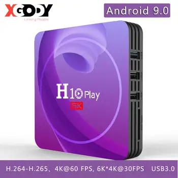 

H10 Play Wifi TV Box 6k HD Quad Core 64-bit Android 9.0 Media Box 4GB 32GB Multiple Language Media Support Set Top Box