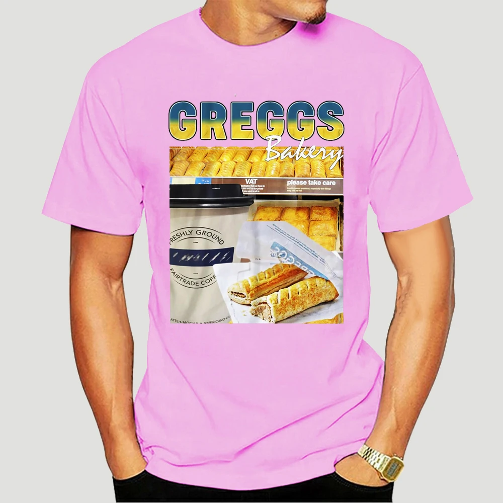 Details about   New Greggs767 Homage T Shirt Sausage Roll Coffee Bakery Funny Logo T Shirt S-3XL 