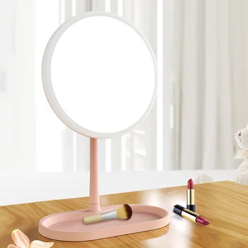 

Hartisan USB Recharge Makeup Mirror With Dimmable LED Vanity Light Rotatable Design For Bathroom Dressing Table Bedroom Decor