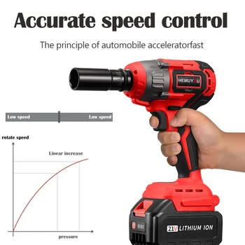 

Cordless Impact Wrench Rechargeable 21V Brushless Electrical Tools Li-ion Battery Wrench To Removal Screw Nut Car Repair