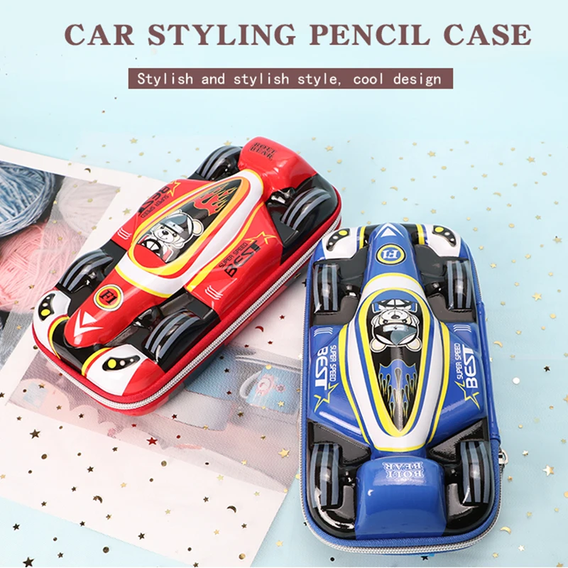 

Cool school pencilcase 3D F1 racing car shape pen bag EVA inter layer pen pencil case for boys