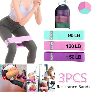 

3pcs Stretch Booty Bands Set Fitness Gym Yoga Resistance Bands Set Non Slip Hip Circle Loop Squat Glute Workout Botty Butt Legs