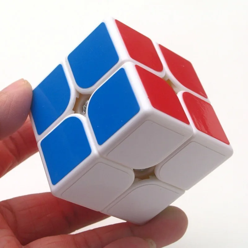 Yj Guanpo 2x2x2 скоростной куб магический куб головоломка Черный 2x2 стикер скоростной куб Развивающие игрушки для детей с синдромом аутизма подарок для детей - Цвет: Белый