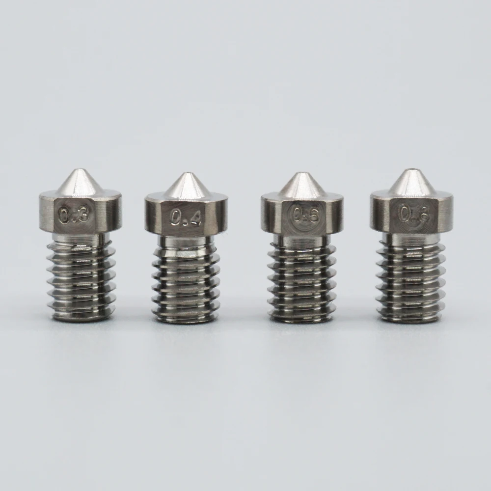 3D-принтеры насадка E3D V6 Hotend Запчасти Титан сплав сопло экструдера высокая твердость Металлическая Насадка M6 нить 0,3/0,4/0,6/0,8 1,75 мм