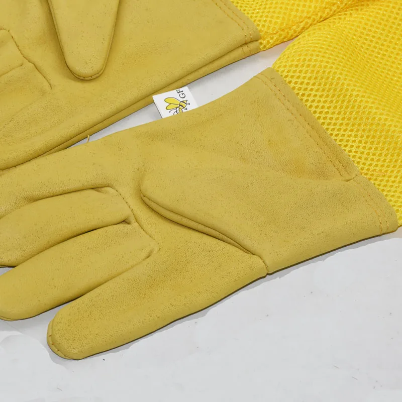 2 комплекта пчеловодческих перчаток защитные рукава вентилируемые профессиональные овчины и холщовые анти пчелиные перчатки для пчеловодства