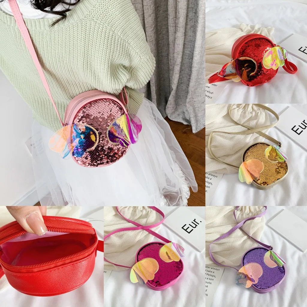 Women bags Fashion crossbody Children Sequins bag Student Satchel Handbag Shoulder Messenger Bag Zipper Bolsos Mujer 3.10 | Багаж и сумки
