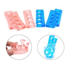 2 pçs silicone macio toe separador gel toe manicure pedicure dedo pé uv unhas ferramentas de silicone flexível dedo espaçador
