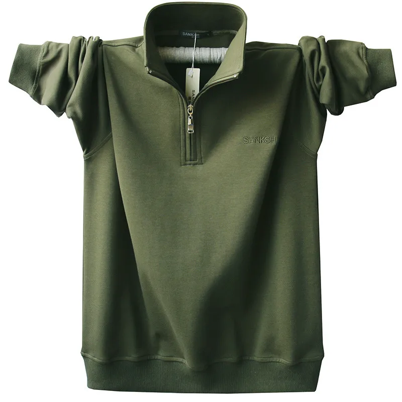2021 мужская с длинным рукавом Poloshirt бренд высокое качество размера плюс со стоячим