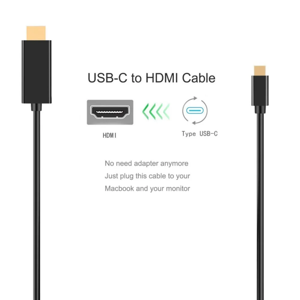 EDAL USB 3,1 Тип C Мужской к HDMI Мужской 4K адаптер HDMI кабель для MacBook Pro для HuaWei MateBook S