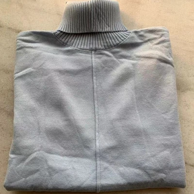 Light Blue Осенне-зимний женский спортивный костюм с воротником «хомут», вязаные костюмы, комплект из 2 предметов, вязаный свитер и штаны в стиле пэчворк, комплекты костюмов - Цвет: Light Blue