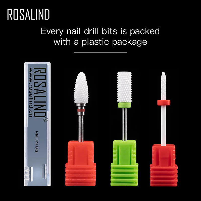 ROSALIND керамический шлифовальный головной Бур для ногтей Rmove Arcylic поли гель порошок для ногтей Педикюр шлифовальный аппарат инструмент для ногтей
