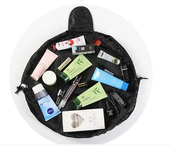 

Lazy Cosmetic Bag Soft Drawstring Portable Storage Bag Lightweight Travel Organizer Bag Makeup Waterproof Work Mat Pouch Case