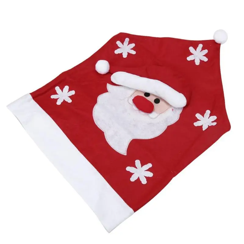 Christmas Half-dimensional Chair Cover Snowman Santa Claus Elk Chair Cover