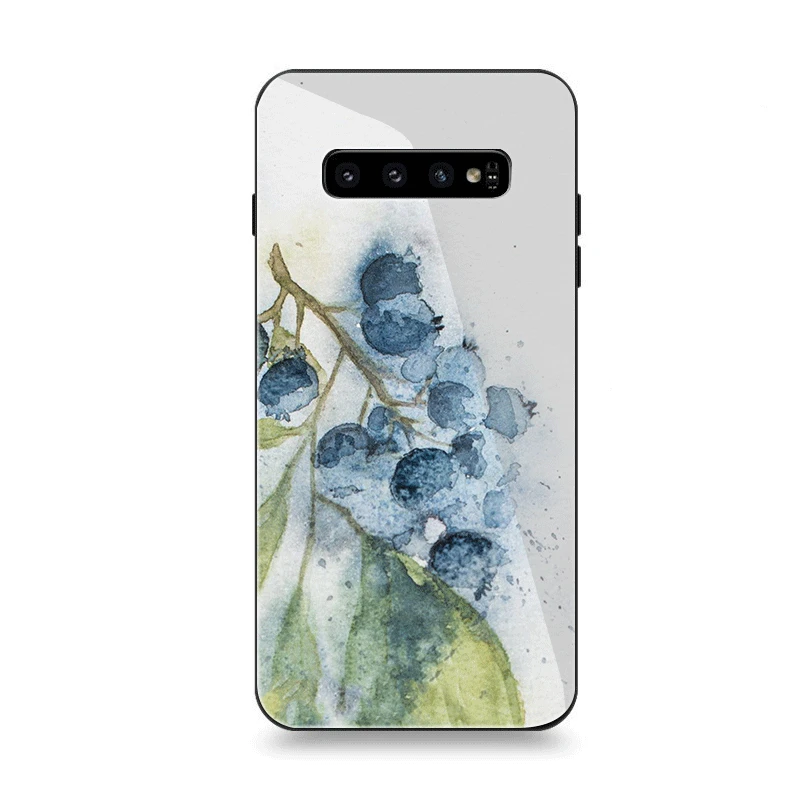 G8 Мобильный чехол для телефона Стекло для samsung A10 A20 A30 A40 A50 A60 A70 S7 край S8 Plus Note 8 9 S10 крышка черники - Цвет: G8