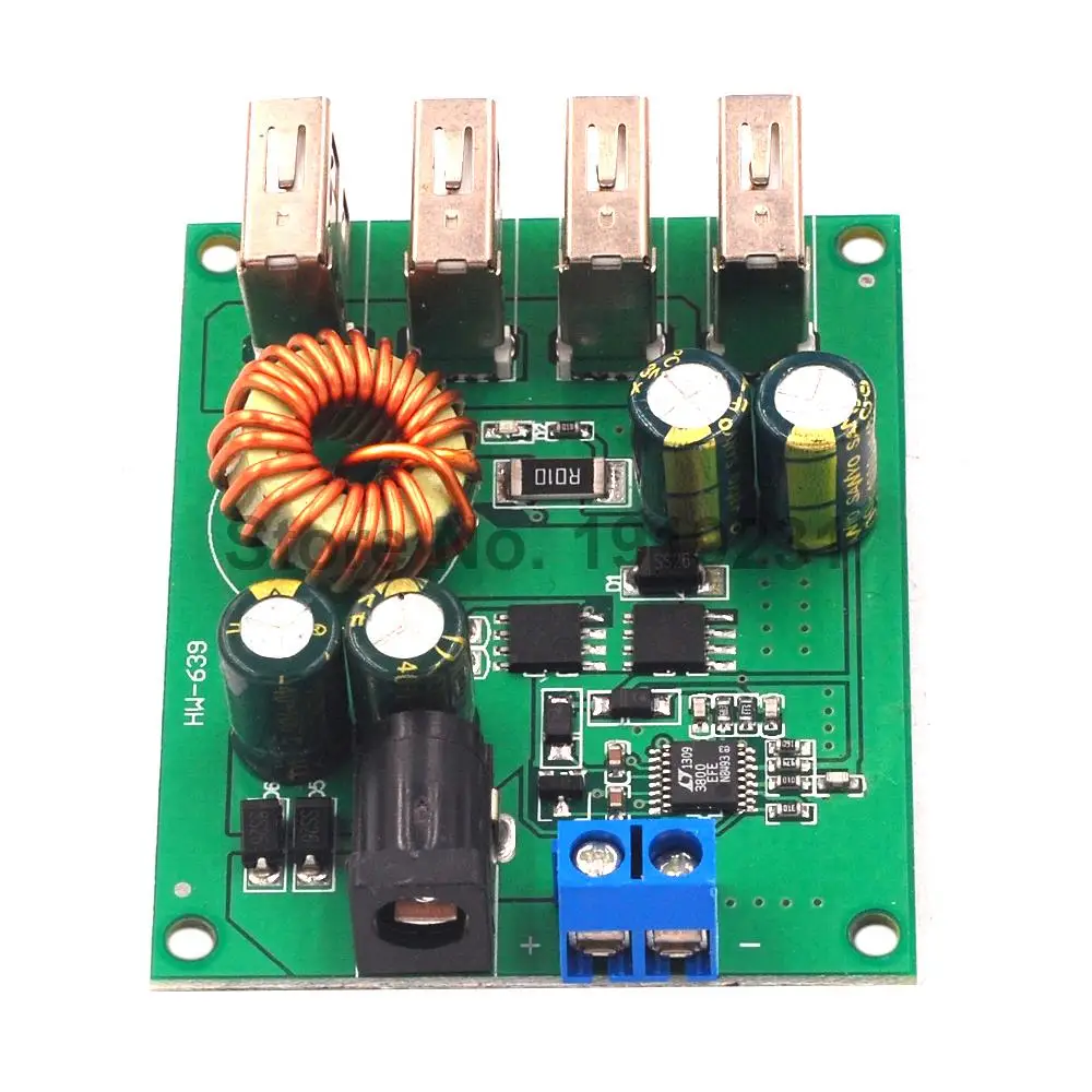 DC-DC понижающий модуль широкий Напряжение 5 V/5A высокое Мощность автомобиля Питание 4USB Выход