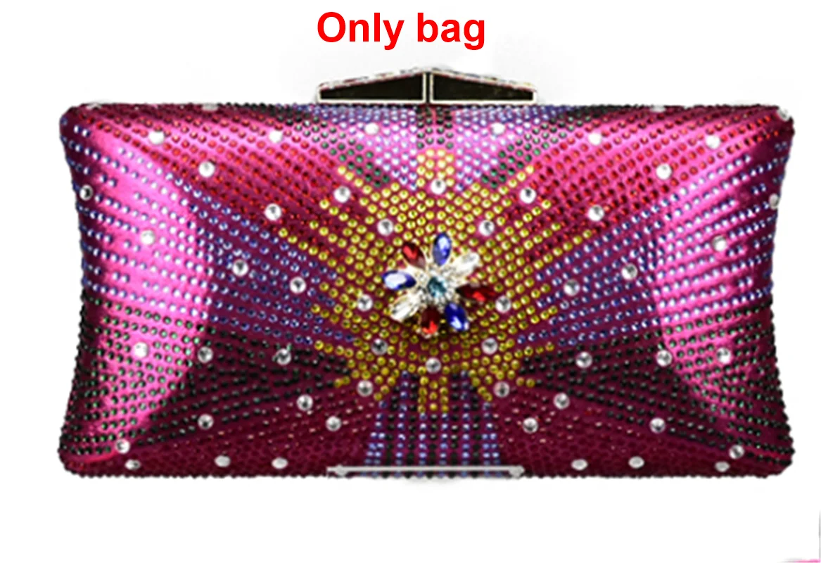 Fuchsia bag only Последний черный Цвет в комплекте комплект из обуви и сумки в каблуки итальянская обувь и сумочка в комплекте; комплект из туфель и сумочки в стразы; Свадебная обувь - Цвет: Fuchsia bag only