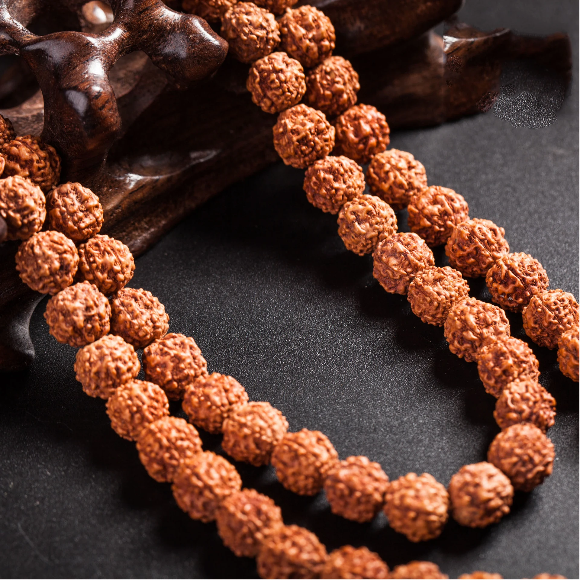 Натуральные бусины Rudraksha Mala 108 5/7/9 мм буддийские для молитвы медитации ожерелий