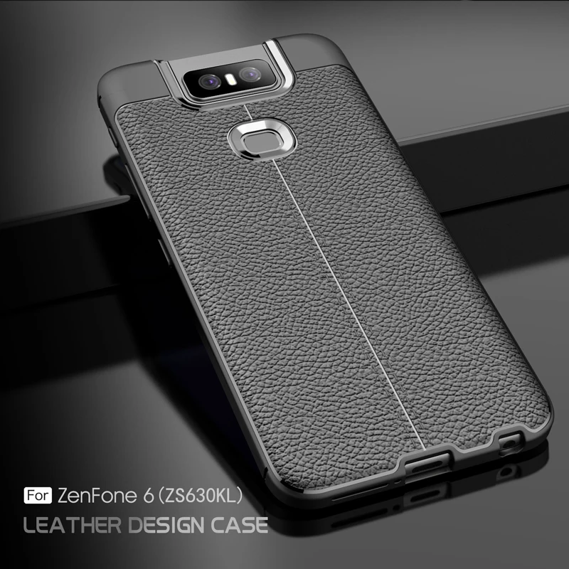 cheap Case For Asus Zenfone 6 ZS630KL Cover Case Armor Bumper Soft Silicone Carbon Fiber protective Tpu coque Shell