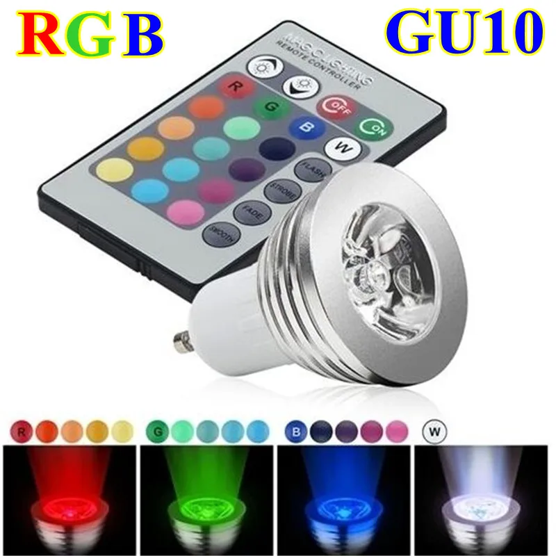 Светодиодная лампа GU10/E27/MR16 5 Вт с пультом ДУ|led bulb|rgb led bulbbombillas |