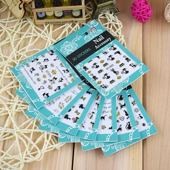 

24pcs/Pack Nail Jewelry Nail Sticker Fashion Cute Cartoon Animal Pattern 3D Nail Sticker DIY Nail Decoration Accessories