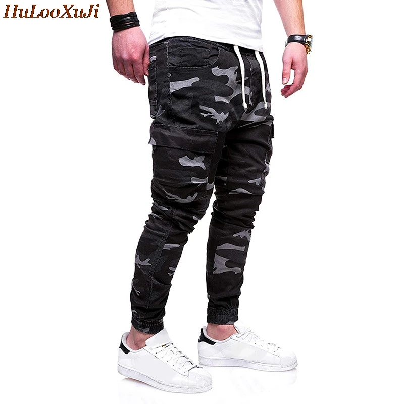 HuLooXuJi Мужские Jogger штаны-карандаш камуфляжные военные брюки свободные удобные брюки карго с эластичной резинкой на талии Размер США: M-4XL