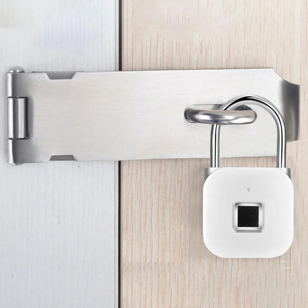 Waterproof Keyless Lock Smart Padlock Thumbprint Door Padlocks Portable Anti-Theft Lock USB Rechargeable Small Padlock
