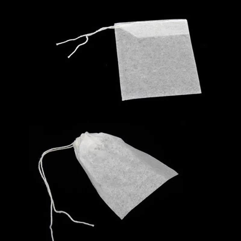 100 шт./лот чайные пакетики пустые чайные пакетики со струной Heal Seal фильтровальная бумага для травяной листовой чай принадлежности 5,5x7 см Быстрая