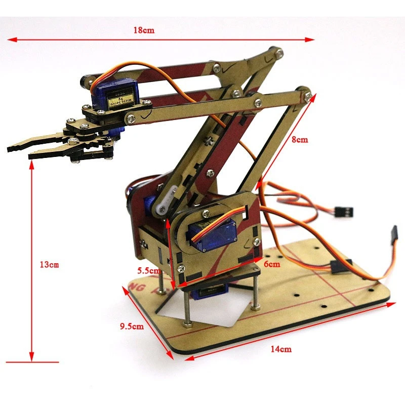 robot arm kit assembly acrylic machinery arm manipulator claw robot div gripper arduino maker pi equipped 4 steering gear programmable toys aliexpress