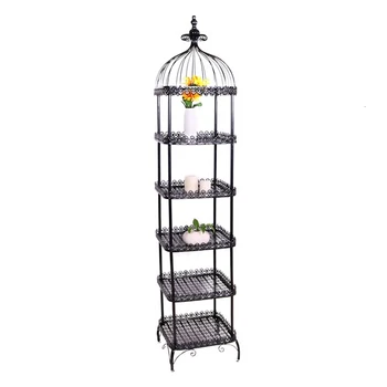 

European Style To Ground Flower Rack Iron Art Multi-storey Indoor Ornament Balcony A Living Room Meaty Botany Cage Shelf