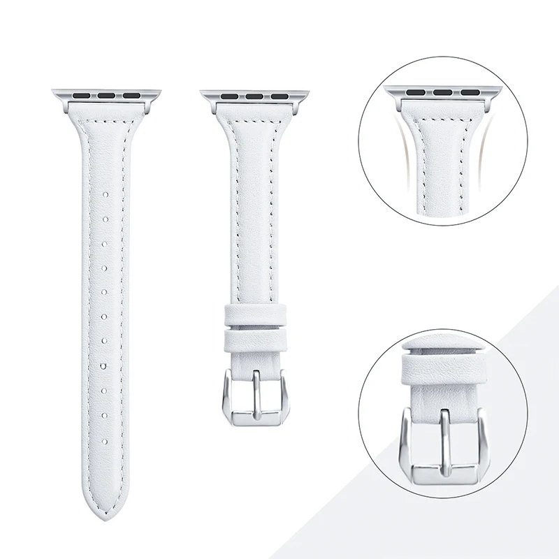 Slim Genuine Leather Band for Apple Watch 5 40mm Watchband Iwatch 5 4 3 38mm 42mm 3