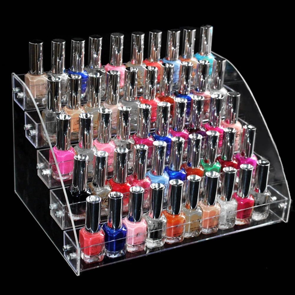  1 Pc Removable 5 Tiers Rack Acrylic Clear Nail Polish Cosmetic Varnish Display Stand Holder Make up