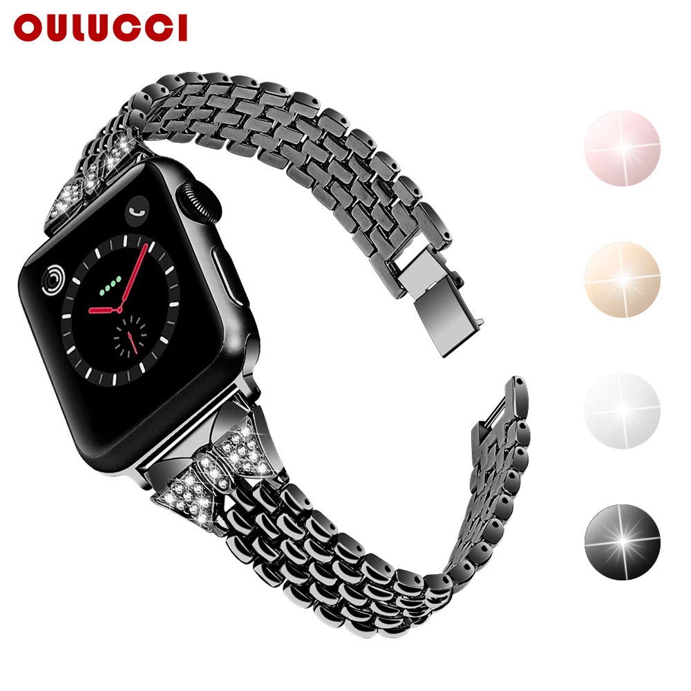 Ремешок OULUCCI из нержавеющей стали для apple watch band 38 мм/42 мм браслет с металлическими