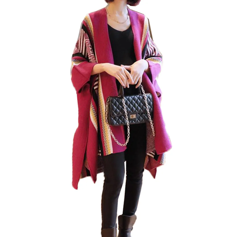 #Special Offers 2019 New Knit Sweater Cardigan Coat Mid-Long Large Size Loose Casual Jacket Coat Autumn Outerwear Women Fashion Knit Shawl Coat