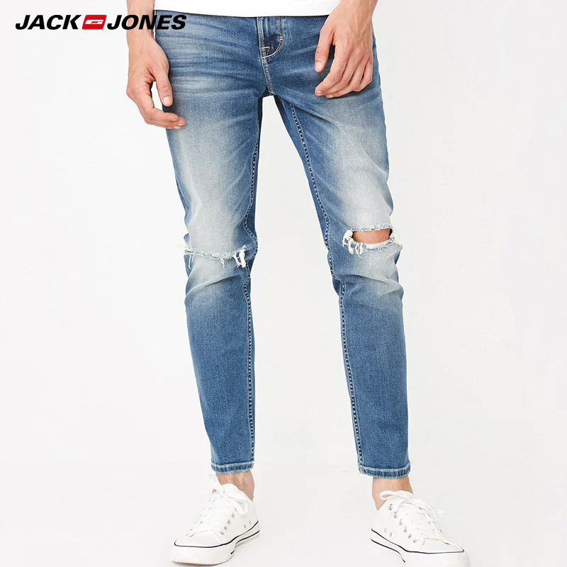 Jack Jones bahar erkek Slim Fit delik kot pantolon | 218332573|Jeans| -  AliExpress