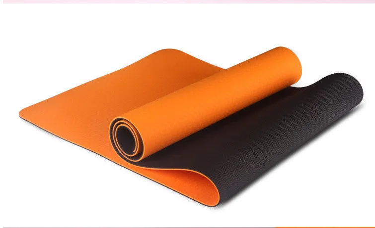183*61*0,6 см TPE коврик для йоги для начинающих, экологический, для фитнеса, упражнений, пилатеса, ламинированный, разноцветный, коврик для спортзала, Colchonete - Цвет: orange