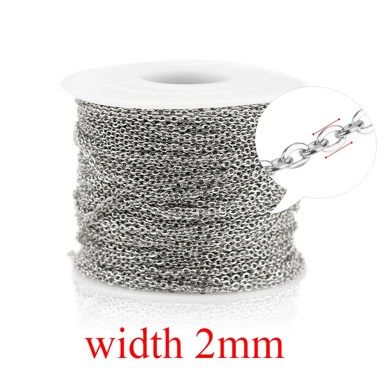 Elegant Stainless Steel Cable Chain for DIY Jewelry Making, Silver & Rose Gold, Various Thickness Options