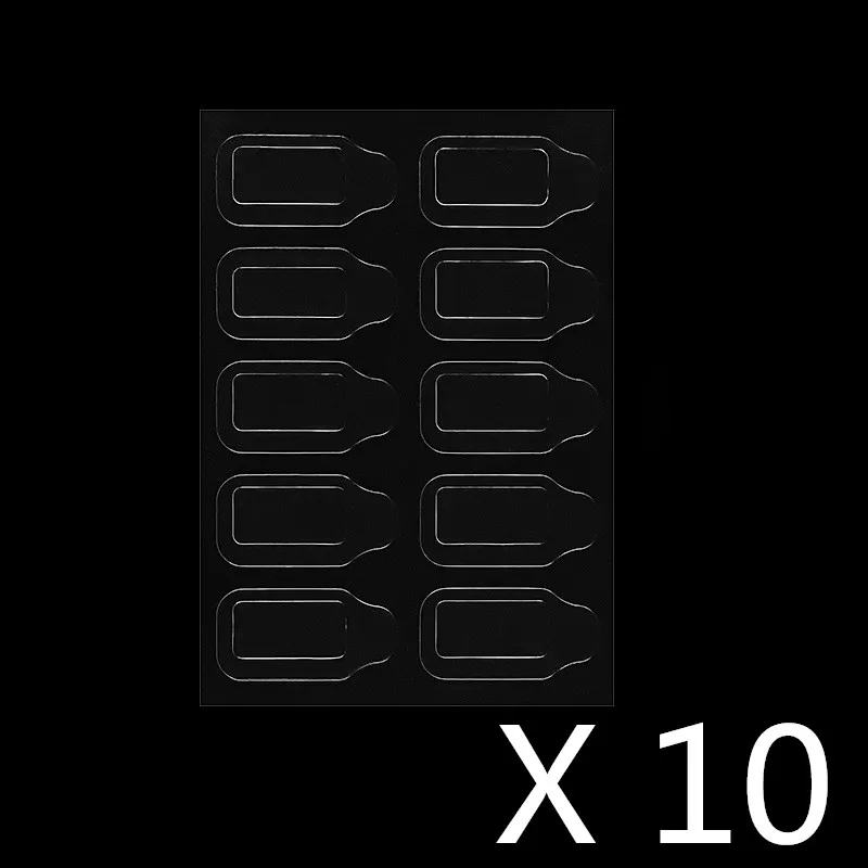 10 Sheet 10pcsTransparent бесследные ногти желе двухсторонняя лента клей для ногтей клеевой грибок наклейка для ногтей лента для накладные ногти для пальцев ног искусство - Цвет: 10 Sheet