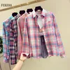 New Women Blouses Long Sleeve Shirts 100% Cotton Plaid Shirt Casual Female Plus Size Tops Outerwear ► Photo 1/6