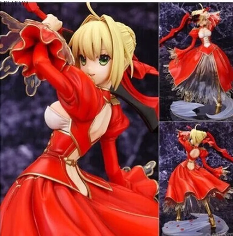 Fate Stay Night Extra Red Saber Nero Claudius Caesar Augustus Germanicus Fighting Ver PVC Action Figure Collection Model Toys