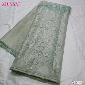 

African lace fabric 2020 High Quality Embroidered Brocade Lace french Tulle Lace Fabric for Nigerian Wedding SL1003