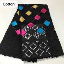 Швейцарские кружева ткань из Дубая Африканское сухое кружево ткань нигерийское кружево ткань хлопок кружева высокое качество 5 ярдов