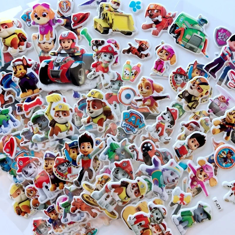 6/12 nuevo juguete Disney pegatinas de coche 3D de los niños de dibujos animados perro equipo de pegatinas engrosada pegatinas de recompensa regalos para niños