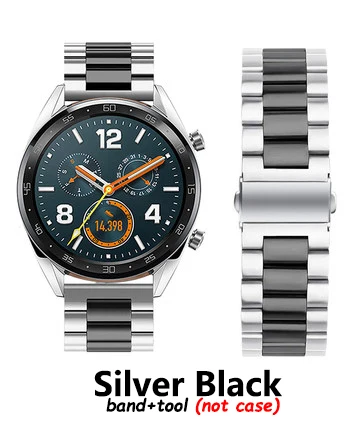 Silver Black 1 Ремешок+ чехол 20/22 мм ремешок для наручных часов для samsung gear S3 Frontier Galaxy watch 46mm 42 Нержавеющая сталь ТПУ покрытием защитный чехол - Цвет ремешка: Silver Black 1