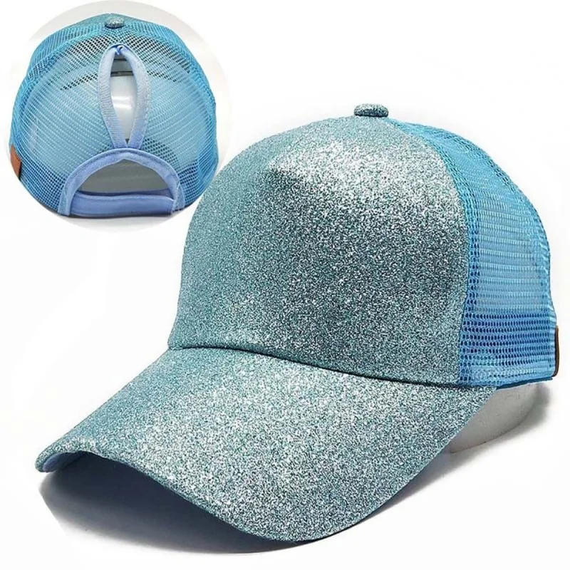 1 PC Ponytail Baseball Cap Women Messy Bun Snapback Summer Mesh Hats Casual Sport Sequin Caps Drop Cap DB